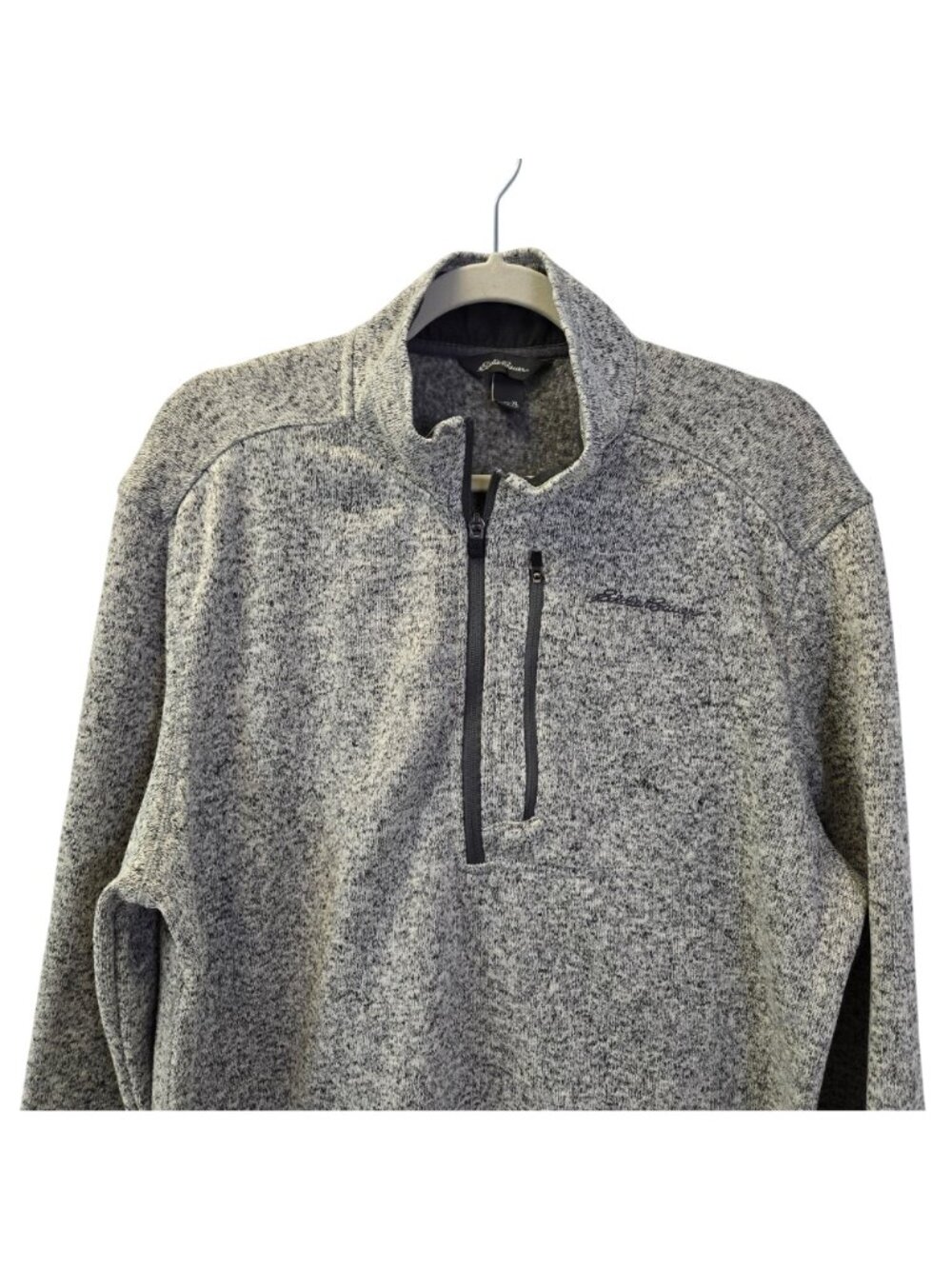 Eddie Bauer Gray Heathered Half Zip Fleece Pullover Sweatshirt Size XL - Picture 4 of 5